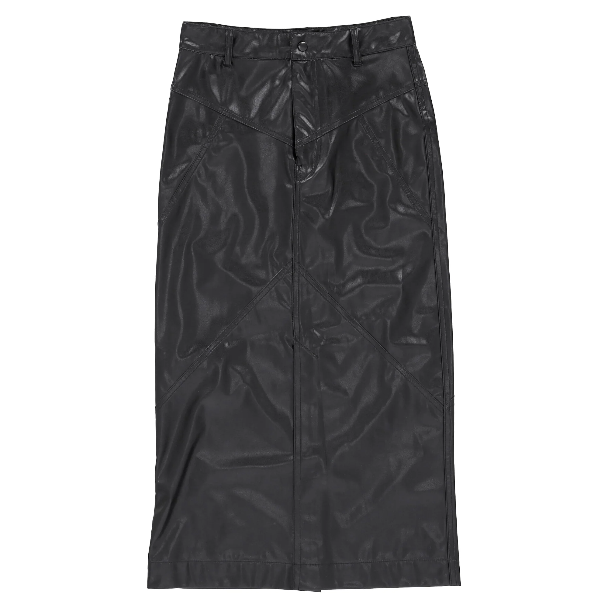 Isabel Marant Etoile Breanne Midi Skirt in Black Faux Leather
