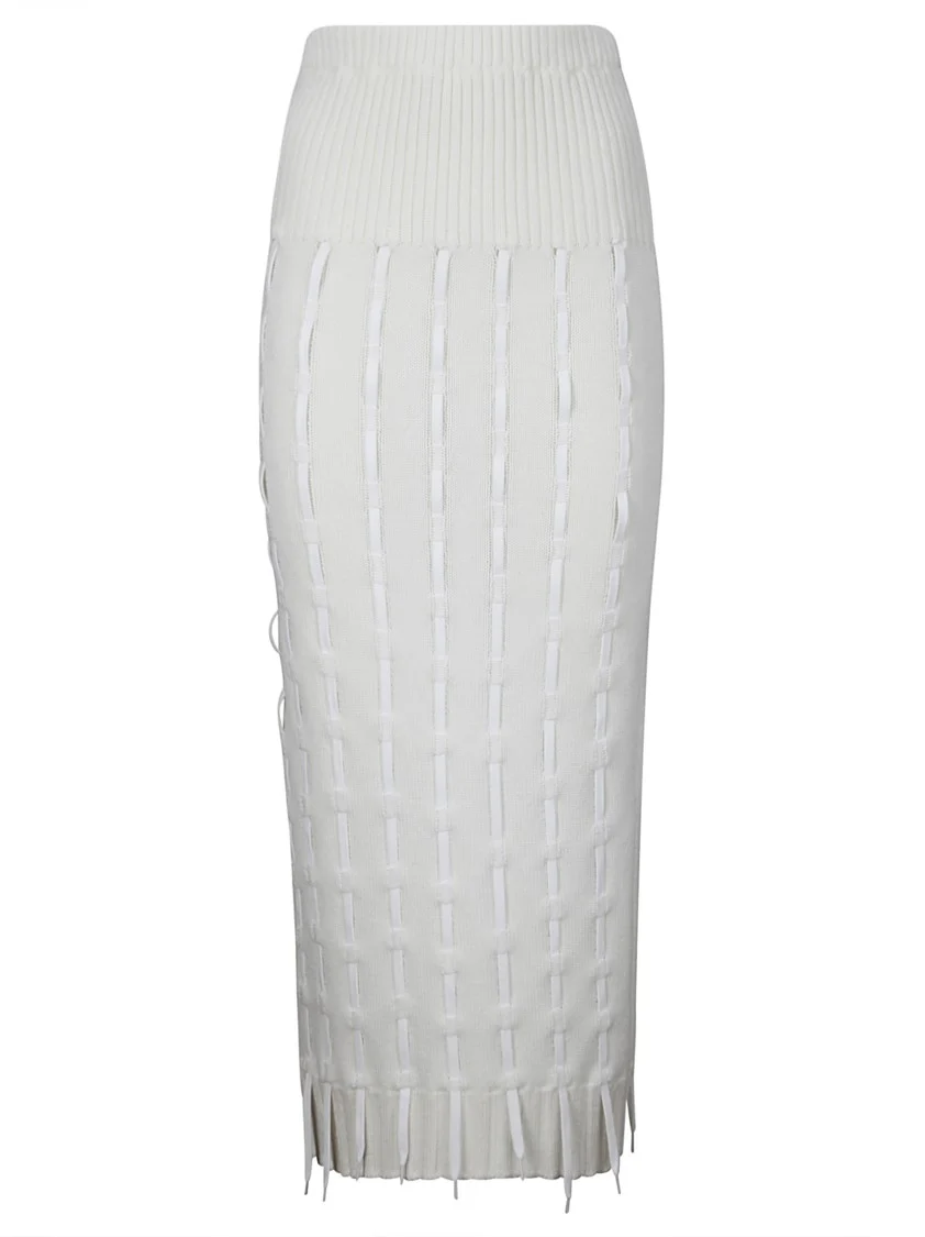 Elegant High-Waisted Wool Skirt