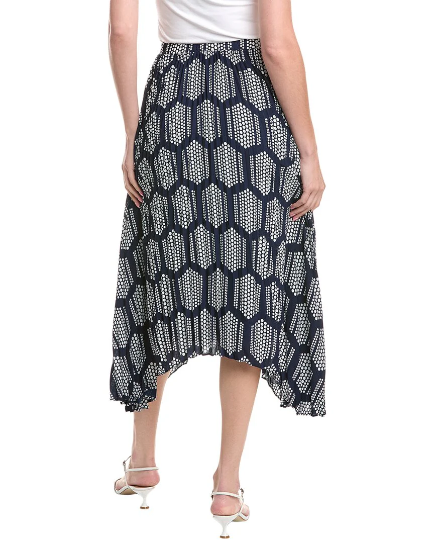 T Tahari Pleated Sharkbite Maxi Skirt