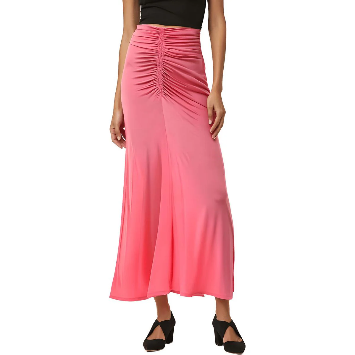 Aureta Skirt Womens Ruched Acetate Maxi Skirt