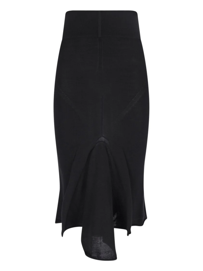 Asymmetric Midi Skirt – Black