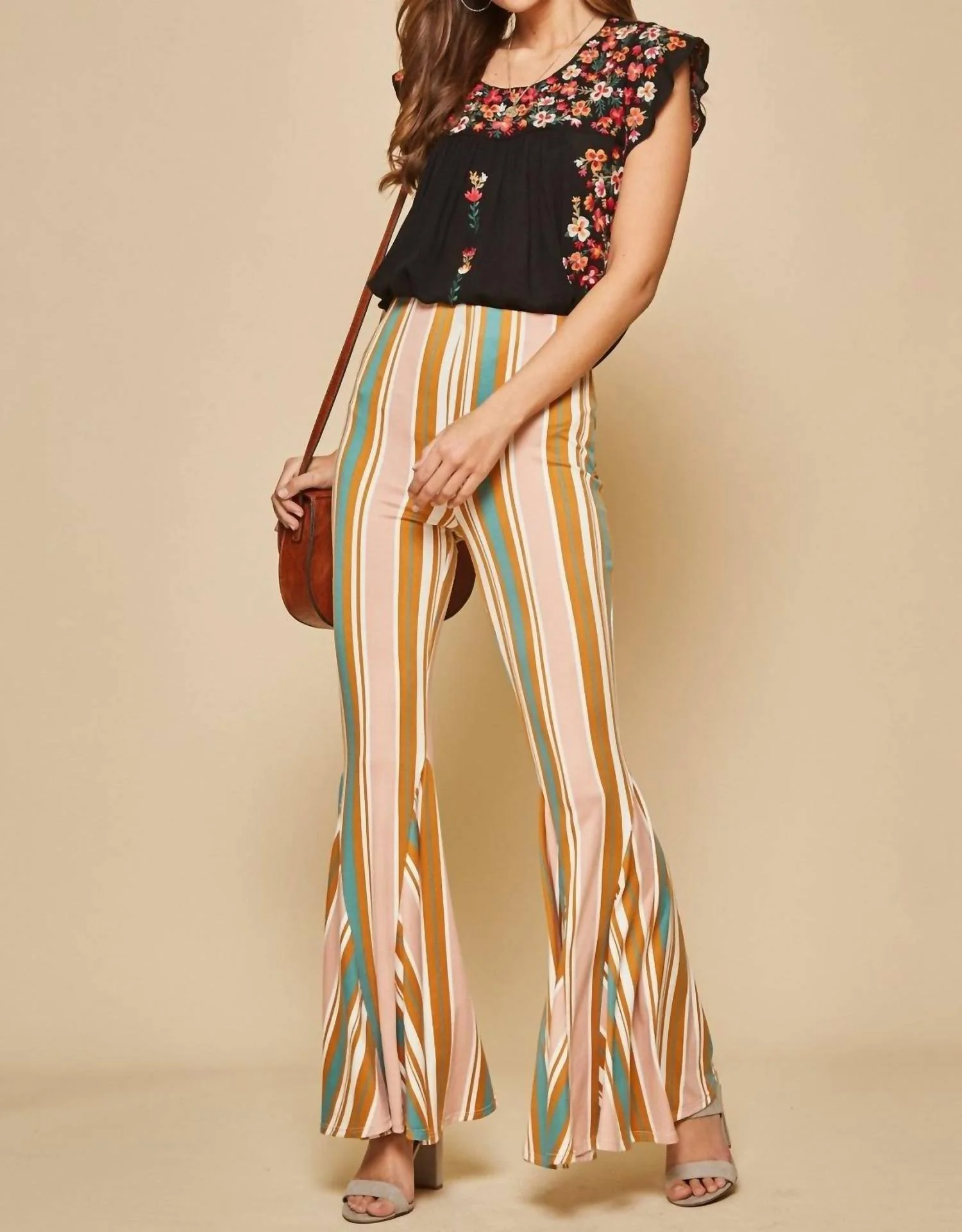 Striped Bell Bottom In Multi