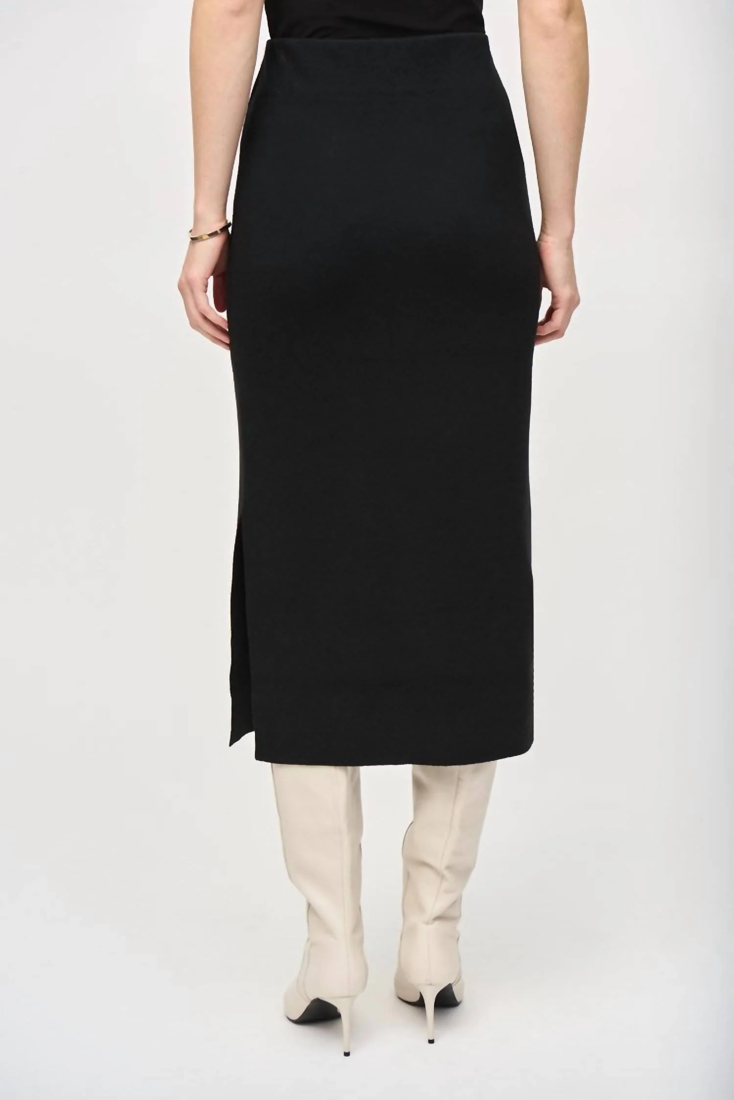 Sweater Knit Midi Skirt In Black