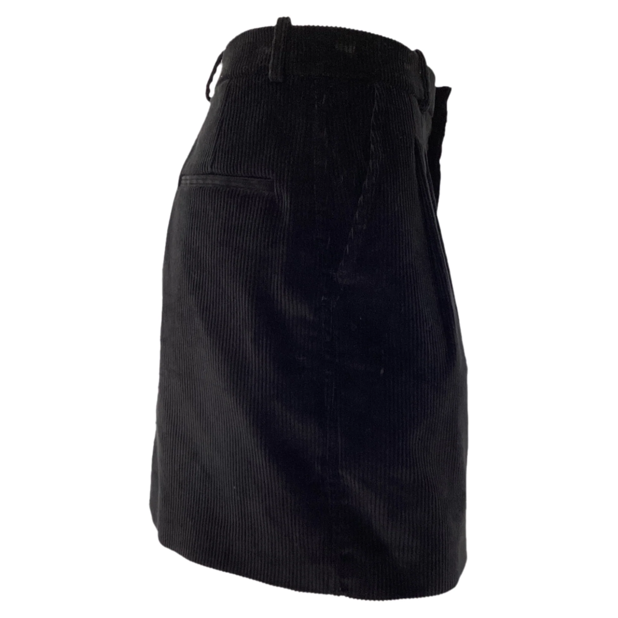 Marni Mini A-Line Skirt in Black Corduroy