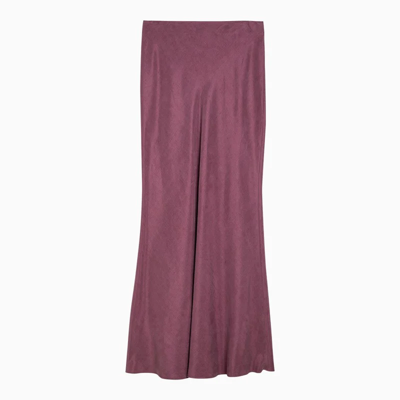 Max Mara Studio Women's Mauve Long Skirt In Linen Blend