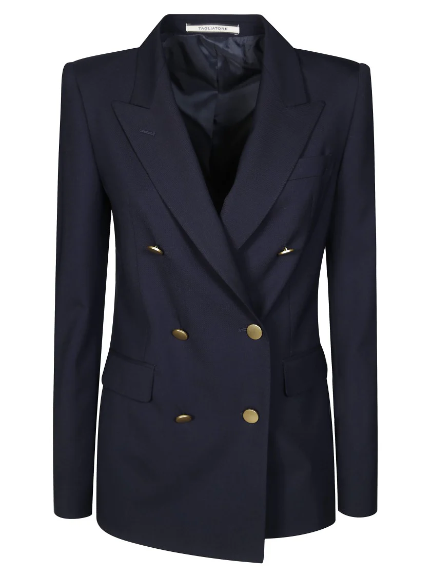Double-Breasted Tailored Blazer With Central Vent