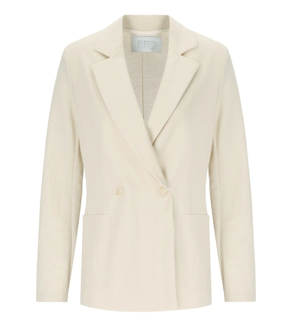 Ivory Double-Breasted Blazer