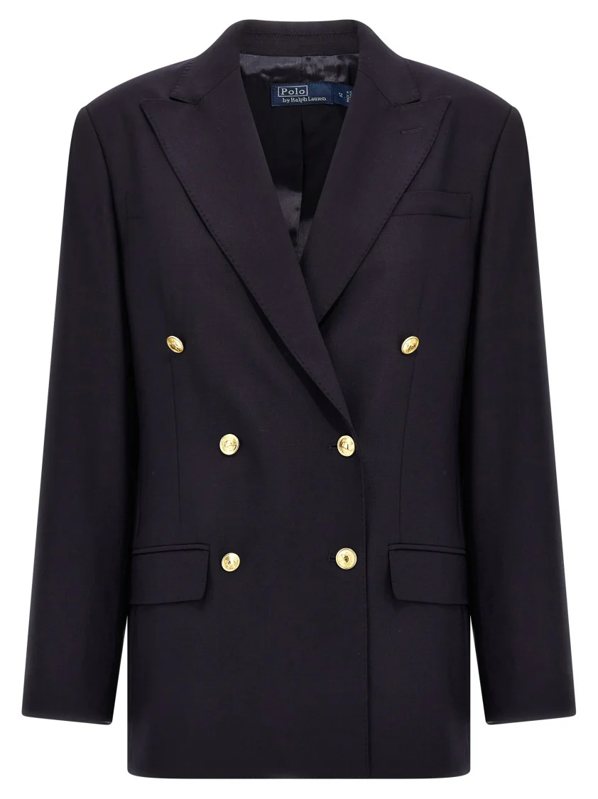 Double-Breasted Stretch Wool Blazer