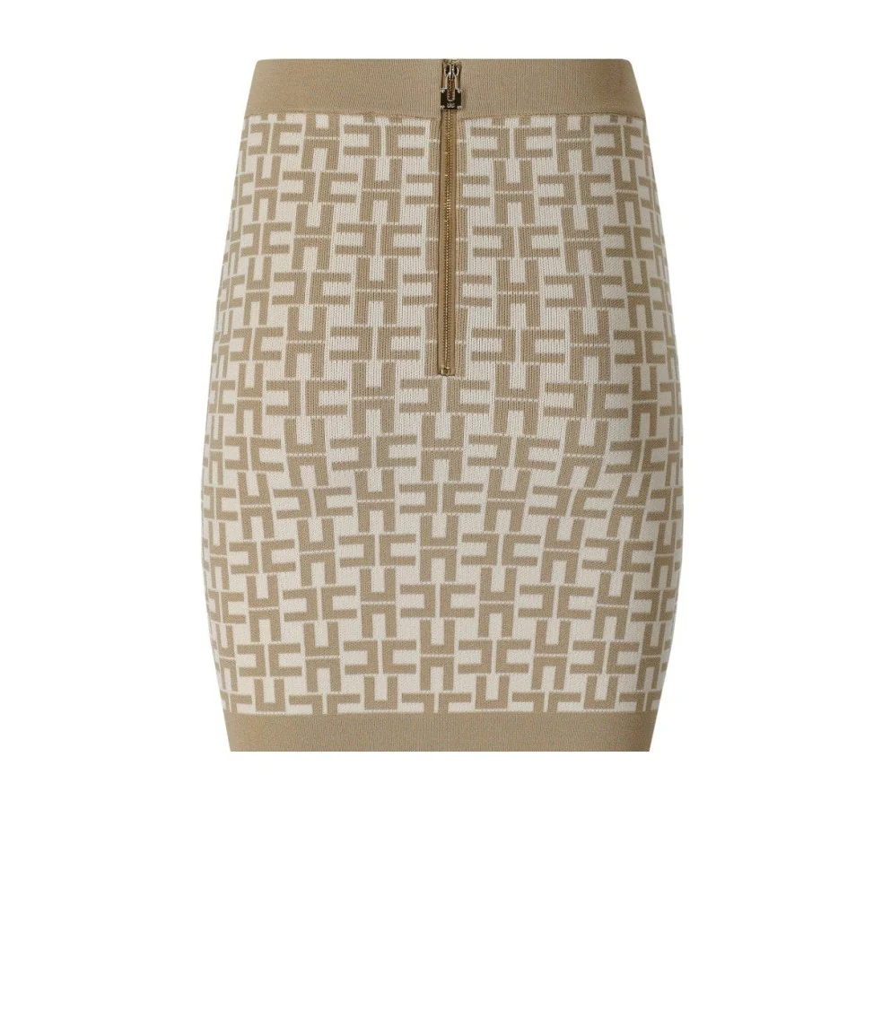Monogram Butter Beige Knitted Skirt