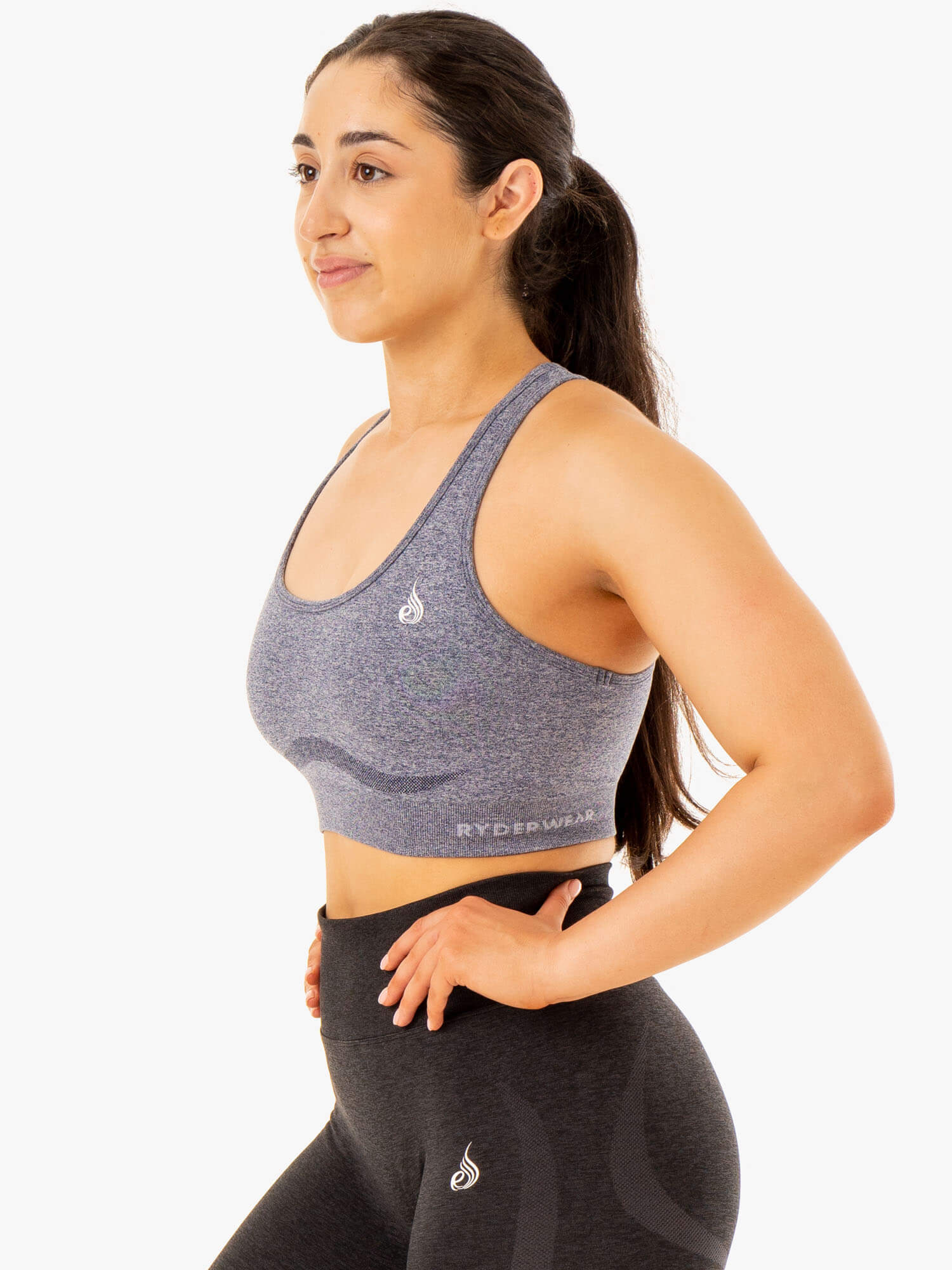 Staples Seamless Racer Back Sports Bra - Navy Marl