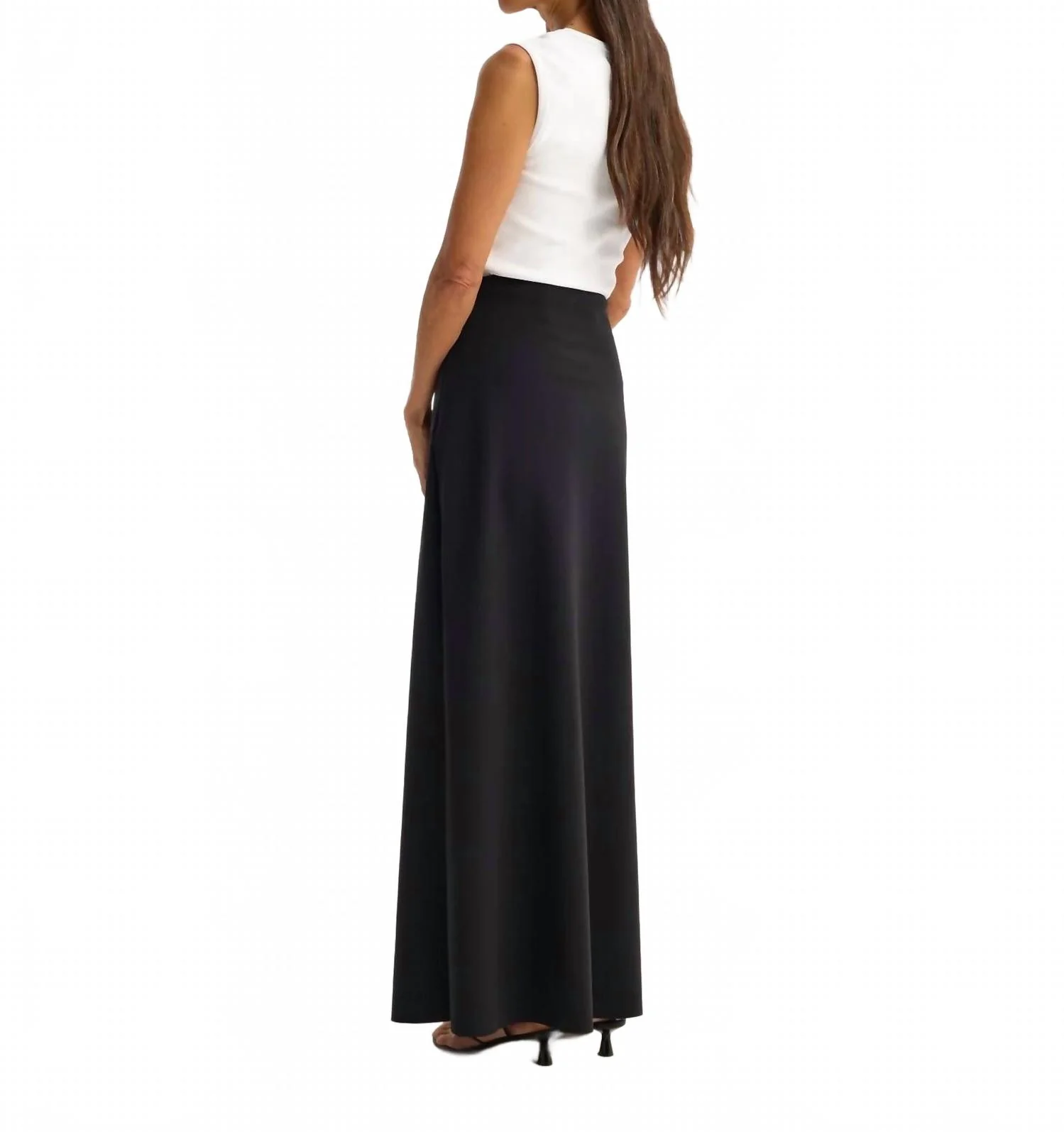 Modern Scuba Maxi Skirt In Black