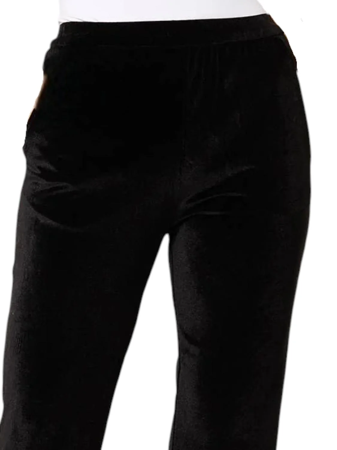 Pippa Pleat Front Velour Pant In Black