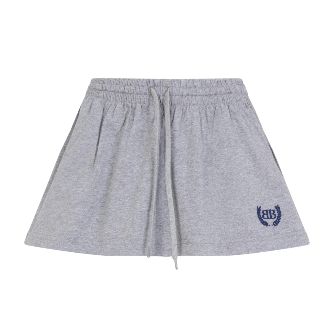 Heather Grey Cotton Shorts Mini Skirt