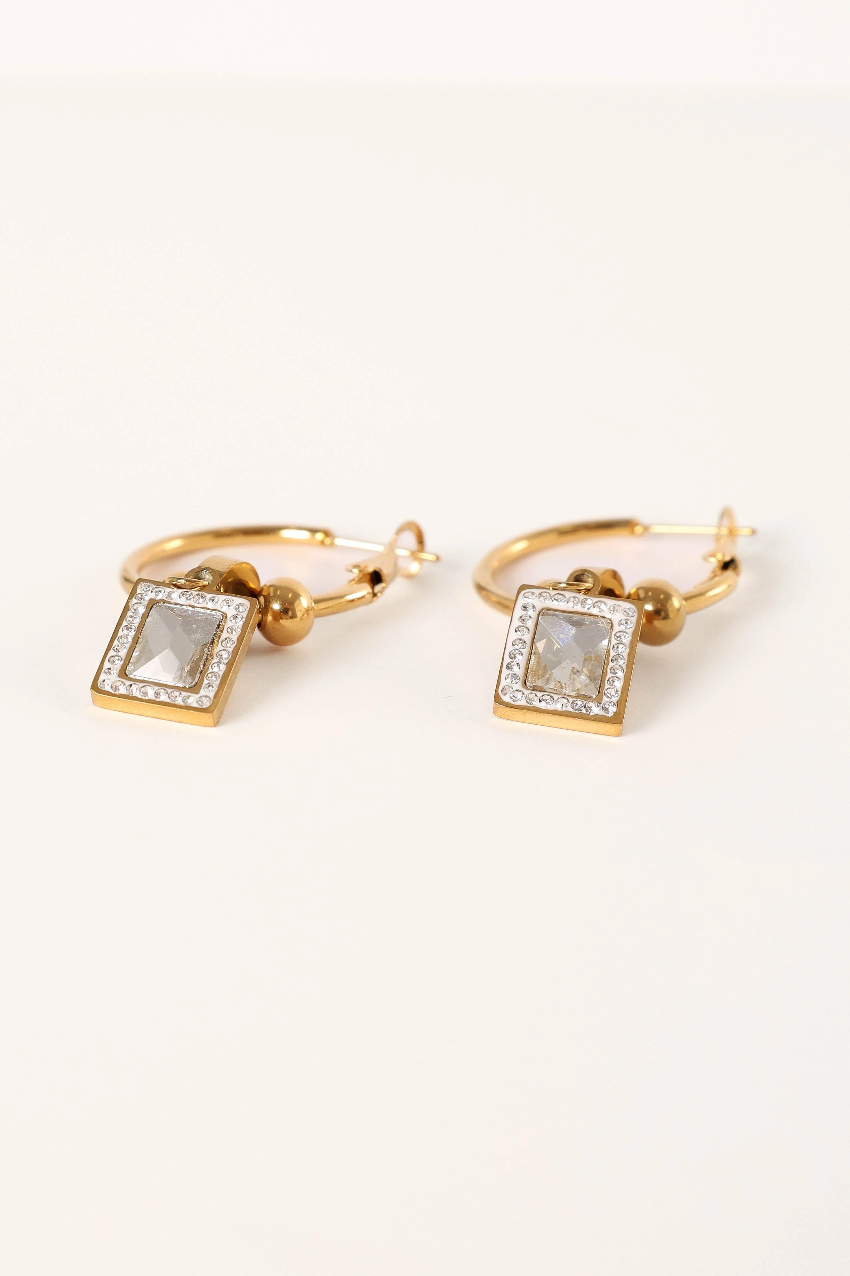 Audrey Charm Hoop Earrings - Gold