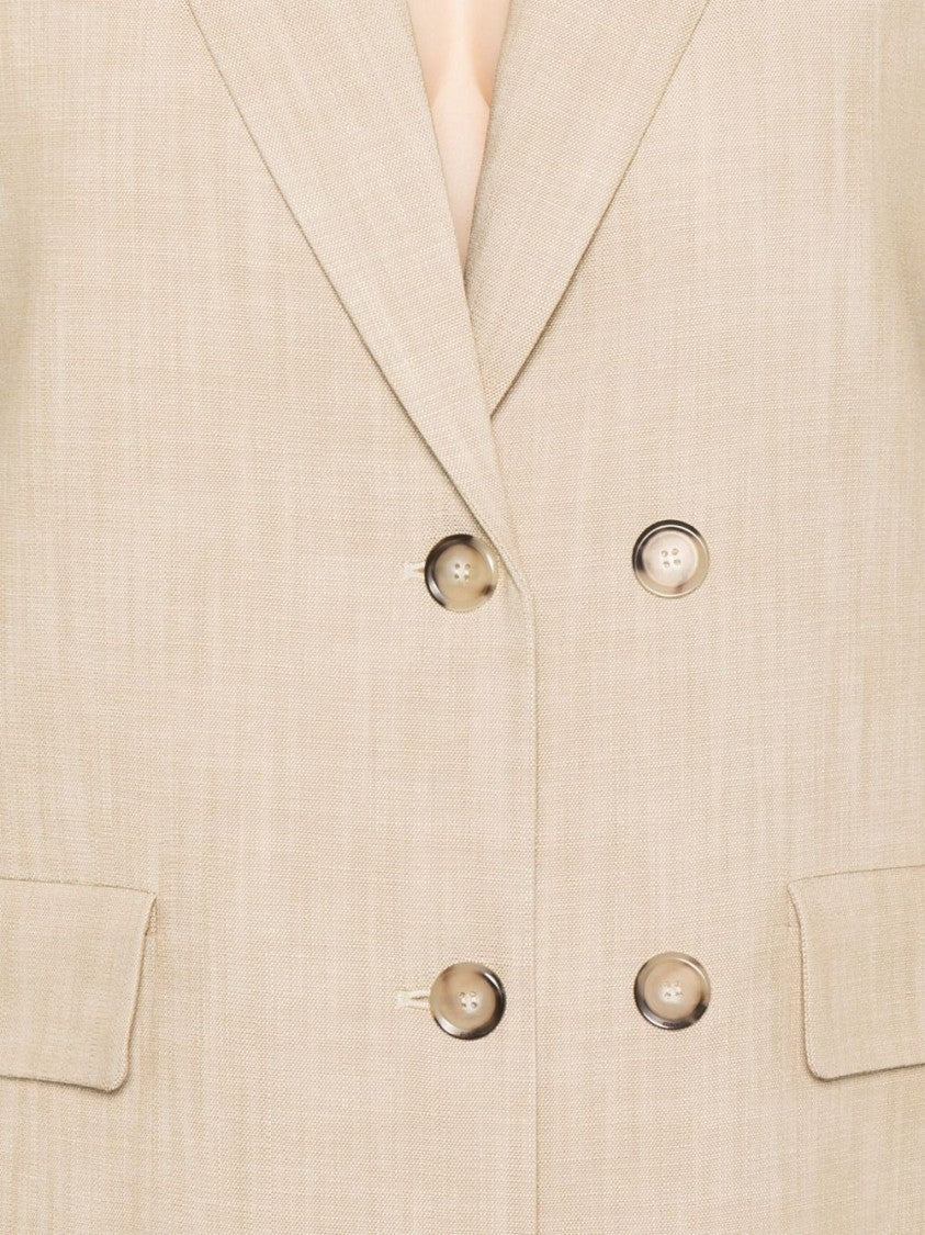 Beige Double-Breasted Jacket
