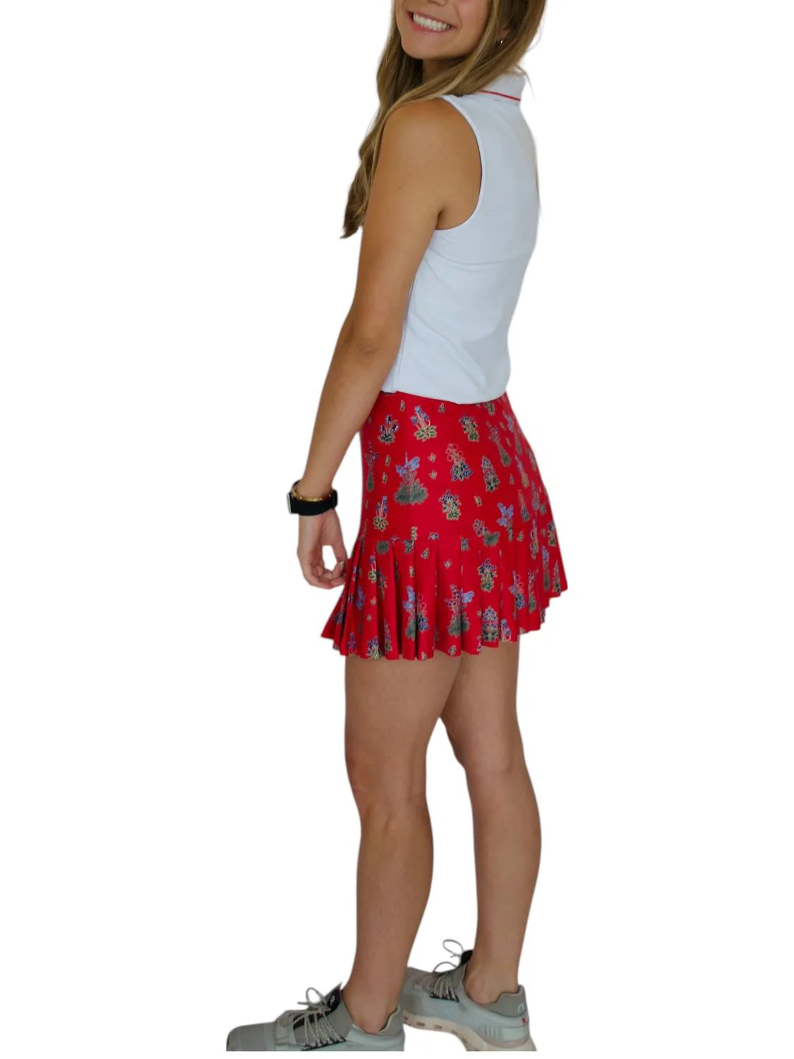 Ruth Sleeveless Top And Skort Set In Red