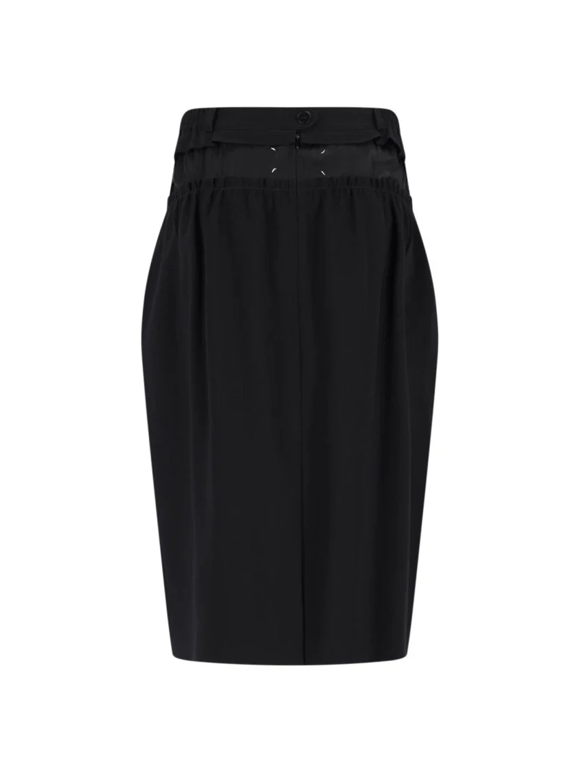 Four Stitches Midi Skirt – Black