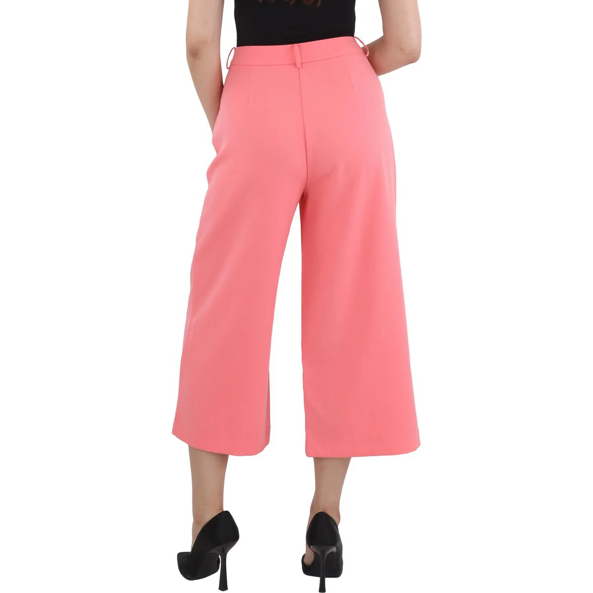 Womens Pintuck Polyester Straight Leg Pants