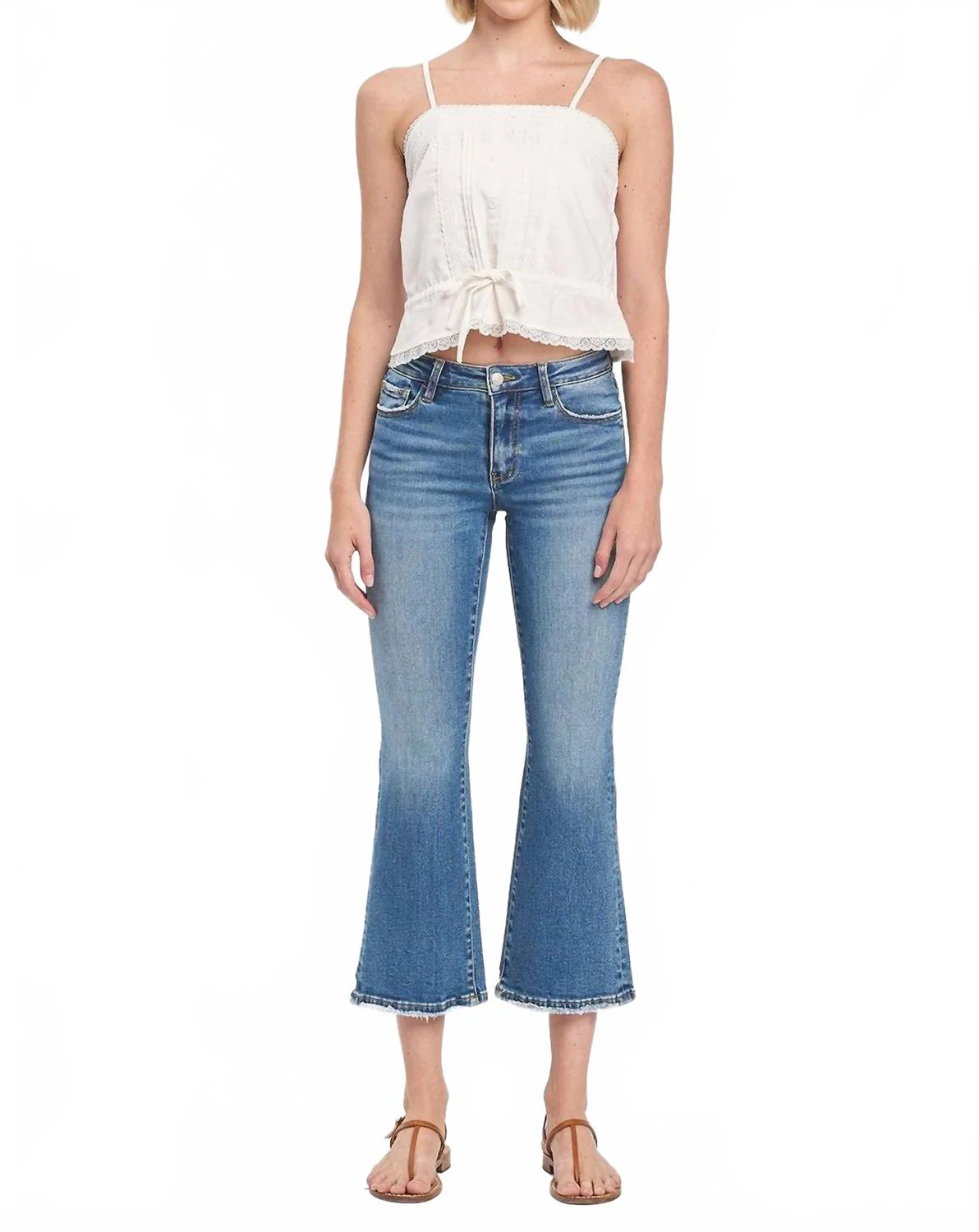 Melanie Mid Rise Kick Flare Denim In Blue