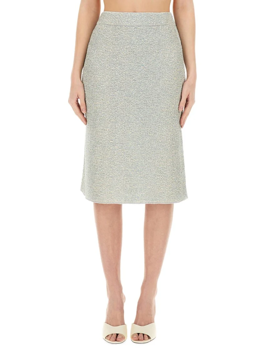 Textured Tweed Midi Skirt