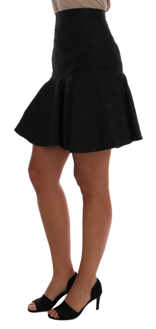 Dolce & Gabbana Elegant Floral Jacquard A-Line Women's Skirt