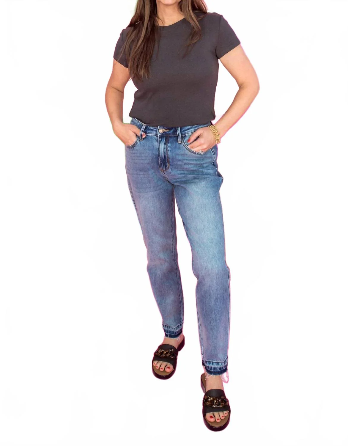 Magic Mid Rise Denim Jeans In Blue