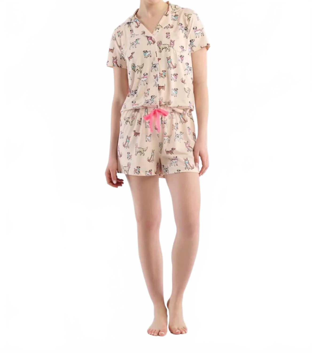 Everyday Short Pajama Set In Cute Pups