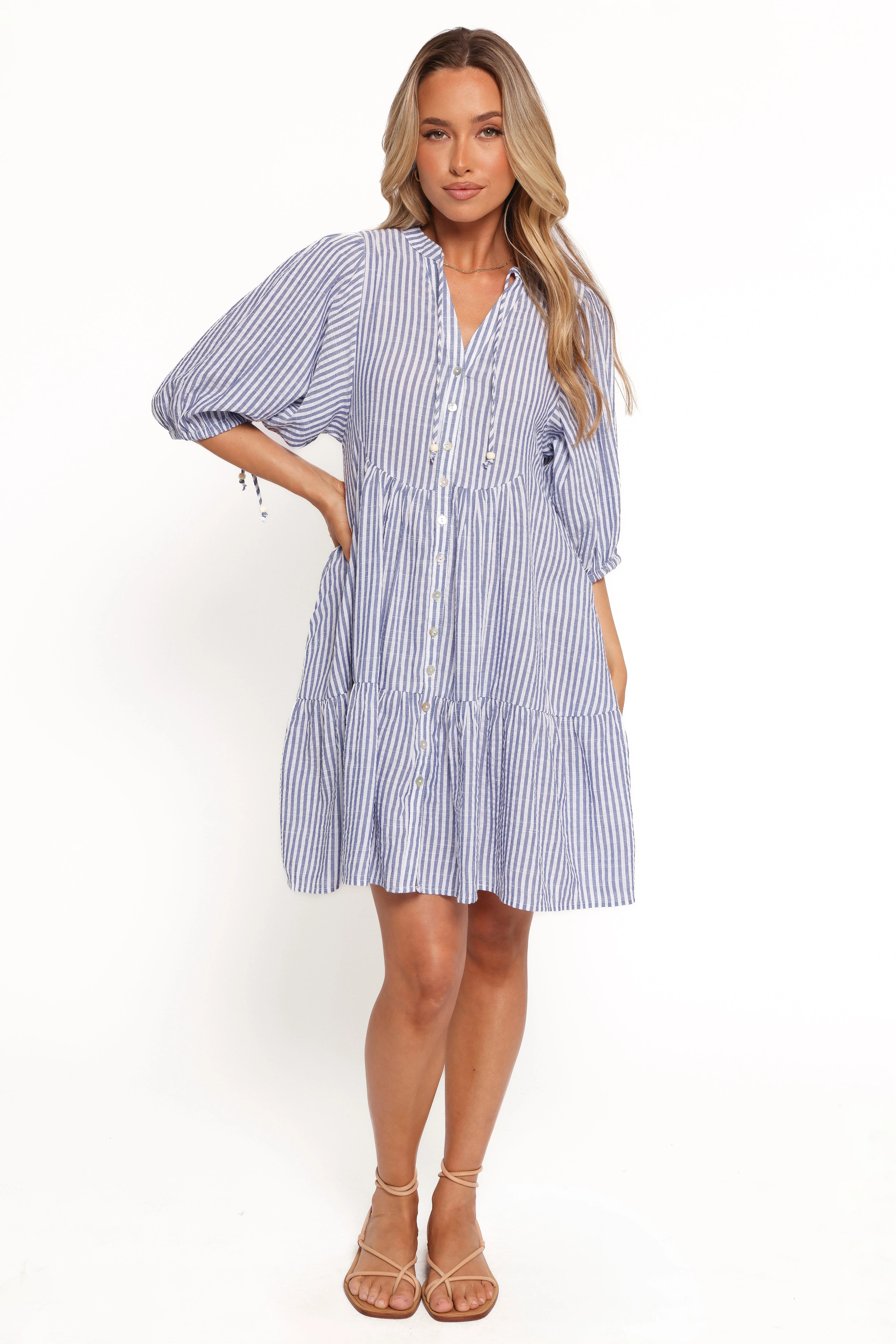 Arden Mini Dress - Blue Stripe