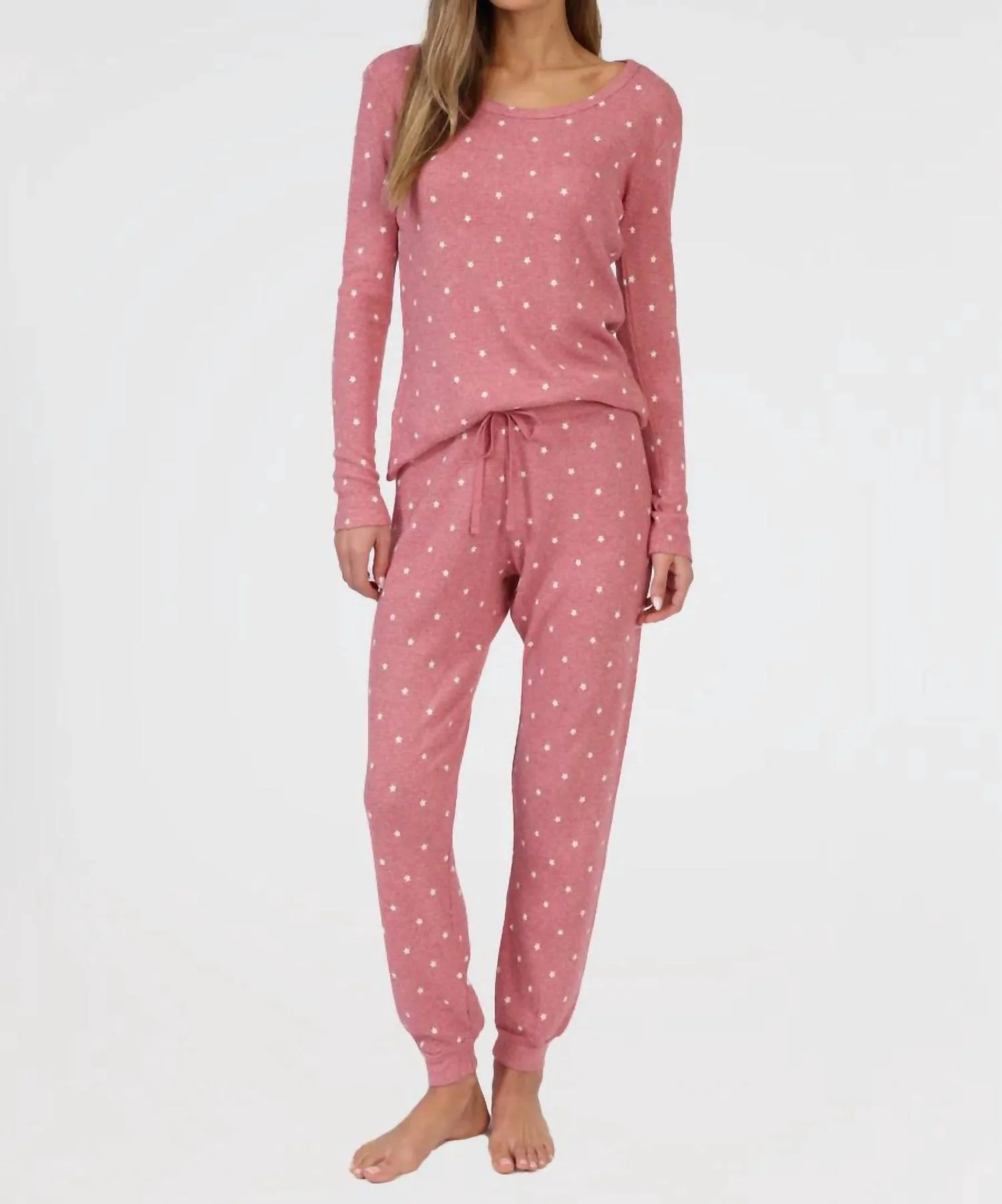 Star Thermal Pajamas In Pink