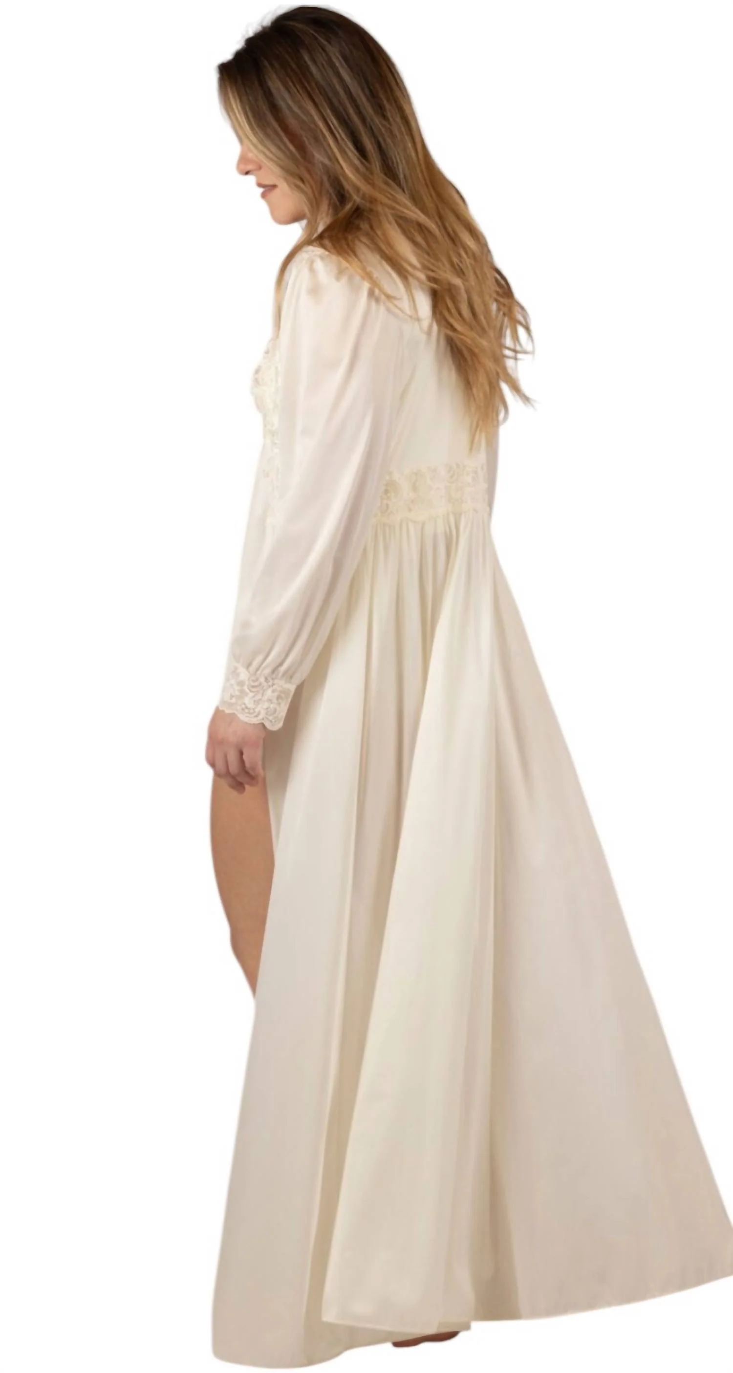 Silhouette 54 Long Sleeve Long Coat In Ivory