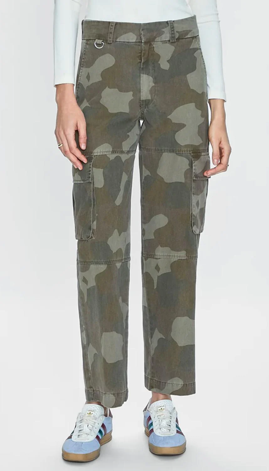 Addie High Rise Cargo Trouser In Camo