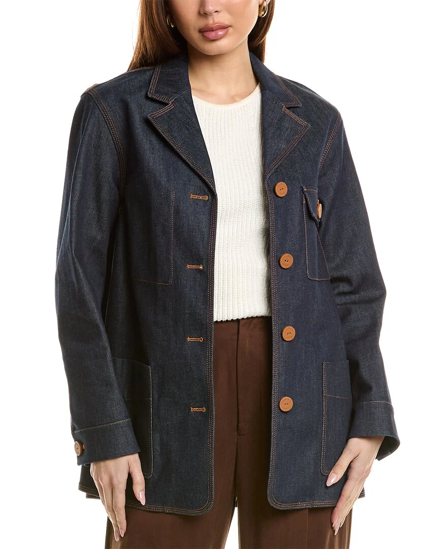 Lafayette 148 New York Notched Collar Chore Jacket