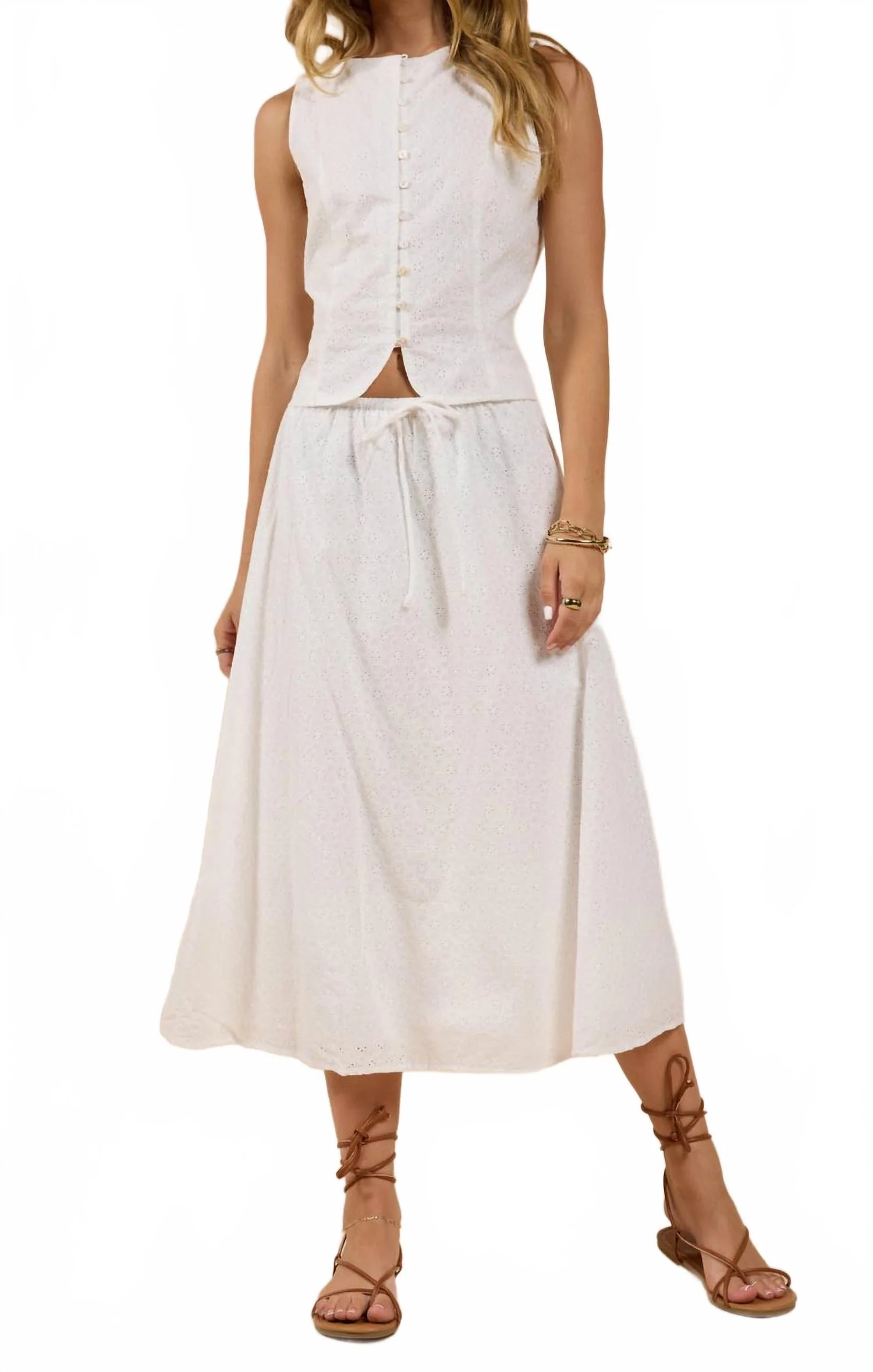 Sundream Maxi Skirt In White