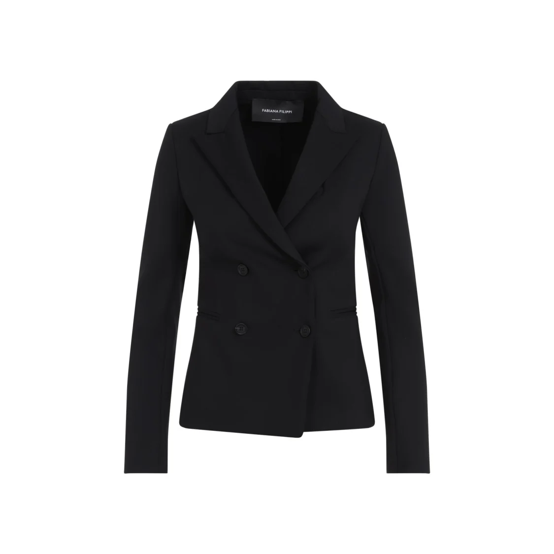 Double-Breasted Black Polyamide Jacket