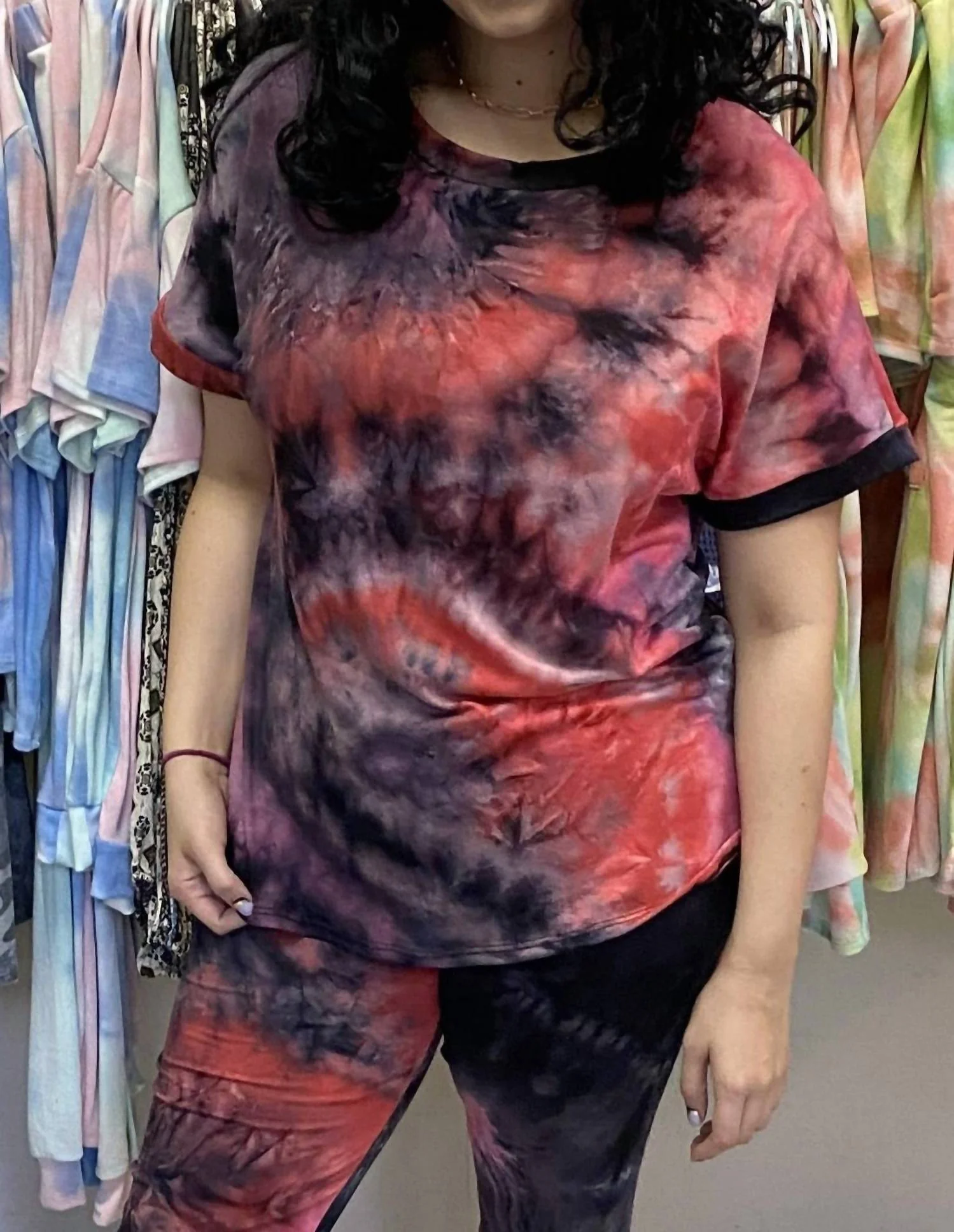 Jordana Tie Dye Jogger Set In Multi