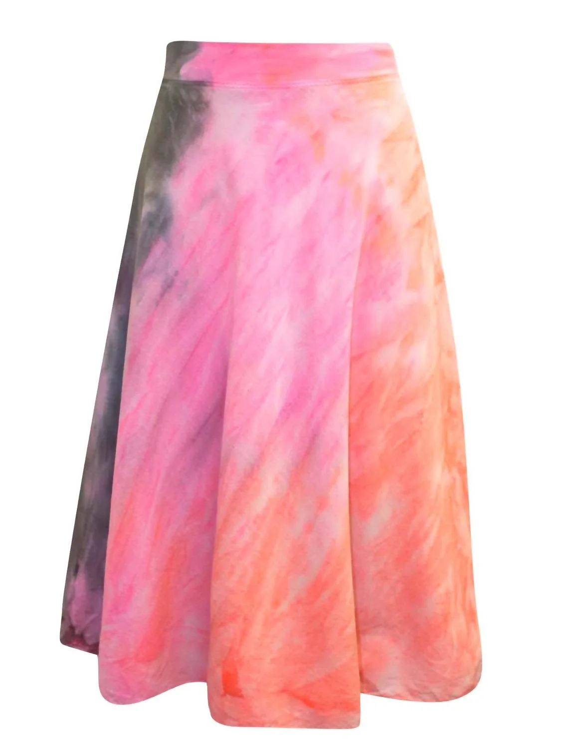 Women's Double Knee-Length Voile Skirt In Neon Stripe