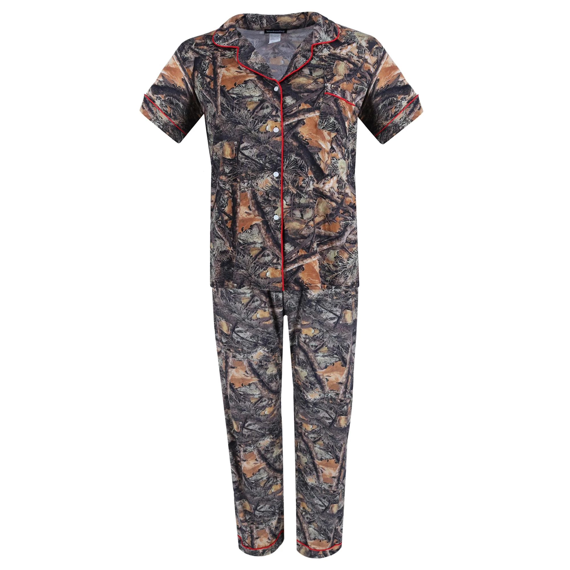 Women's Short Sleeve Camo Pajama Set
