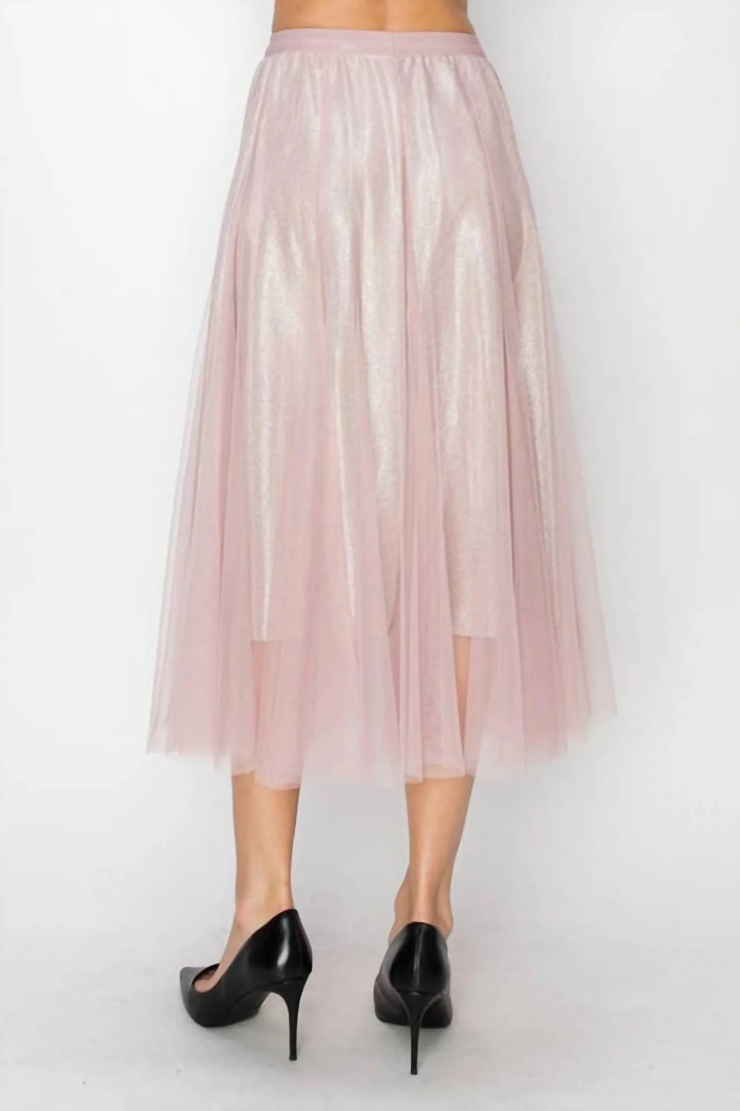 Women's Grace Shimmer Midi Skirt In Mauve