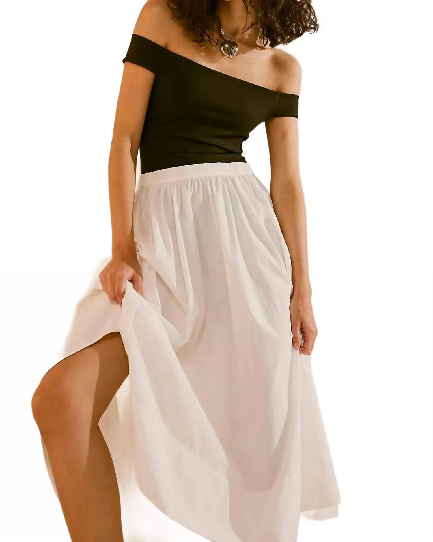 Blake Midi Skirt In White