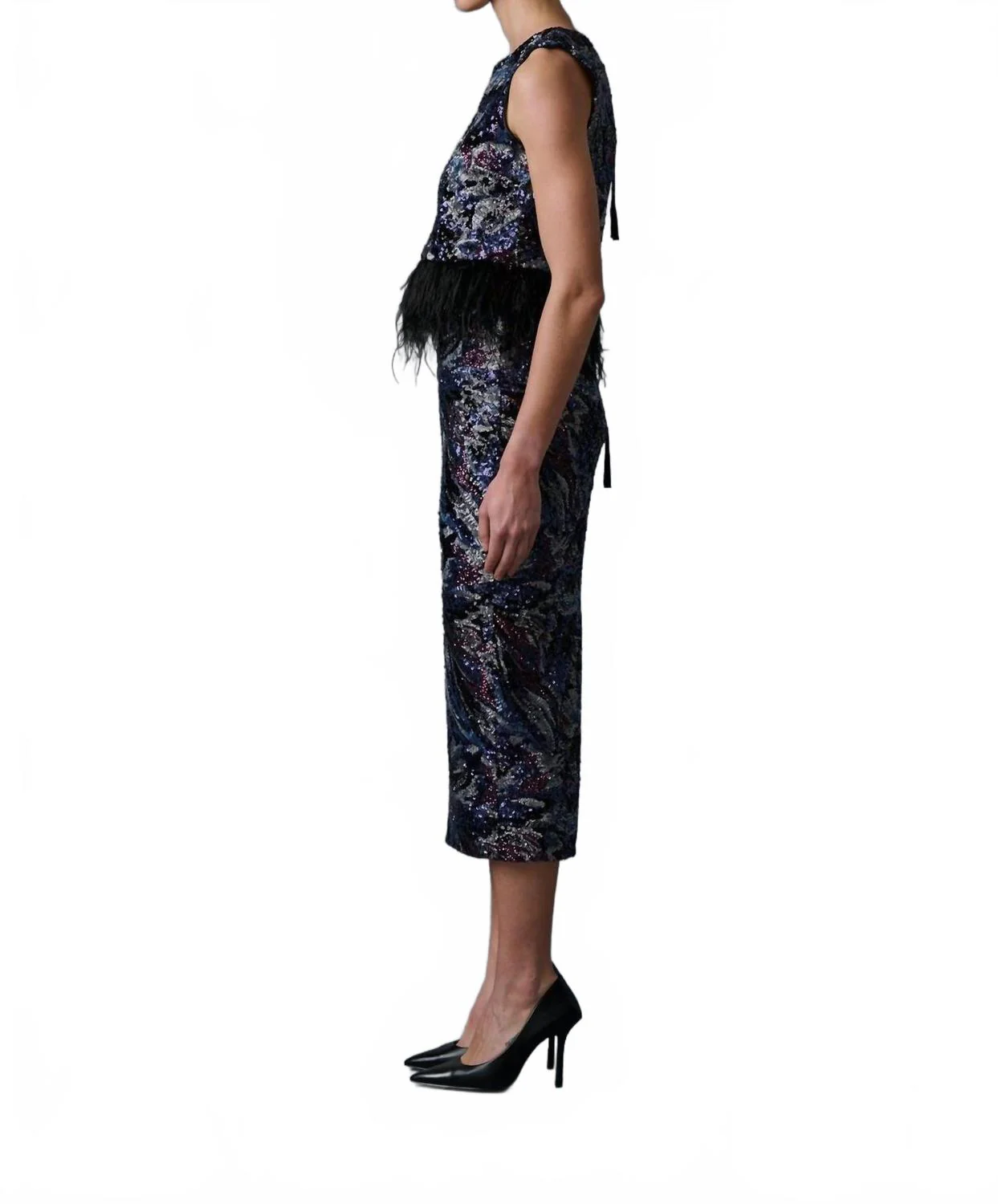 Floral Skirt In Midnight Abstract