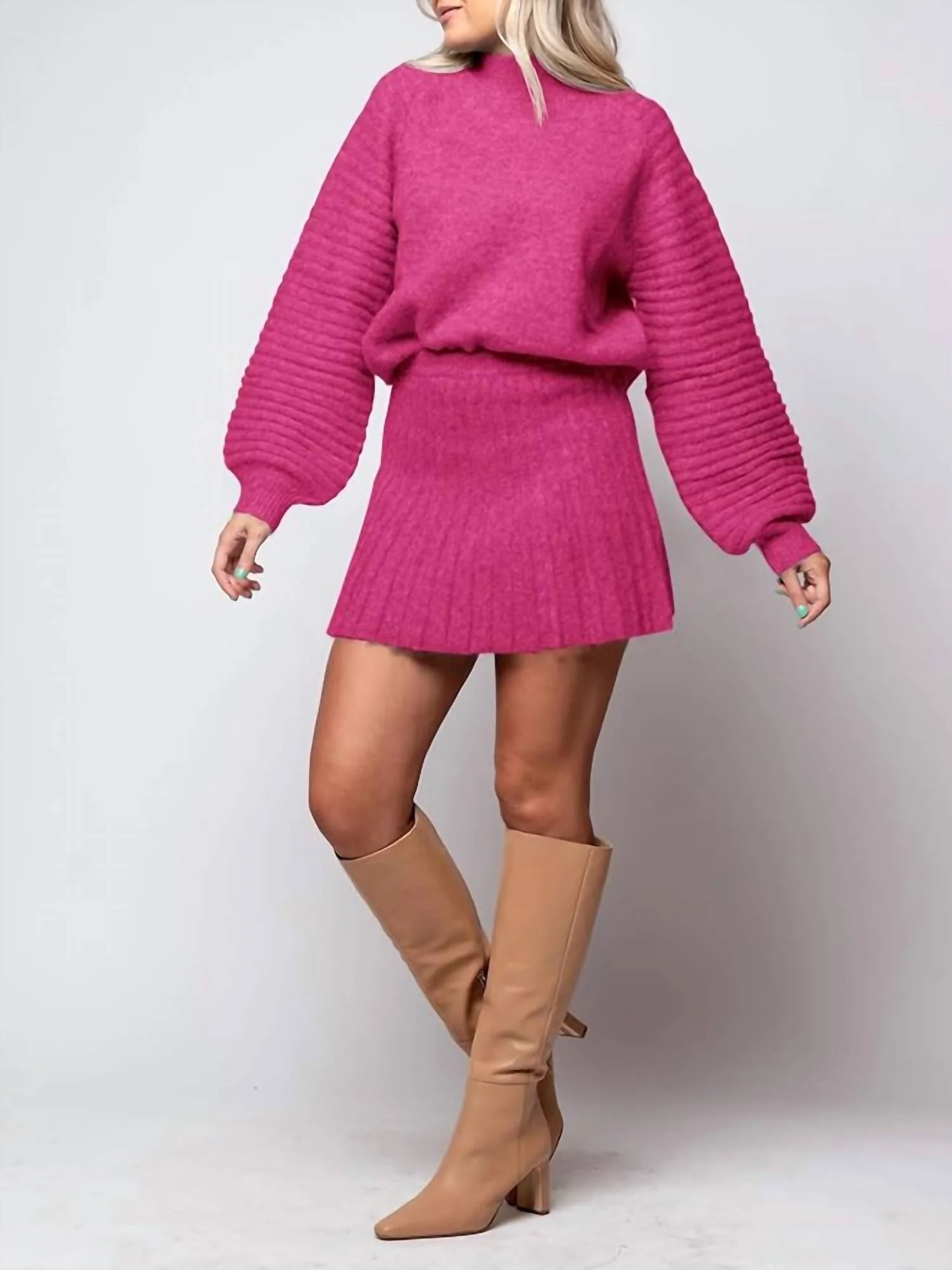 Polyester Mini Skirt In Pink