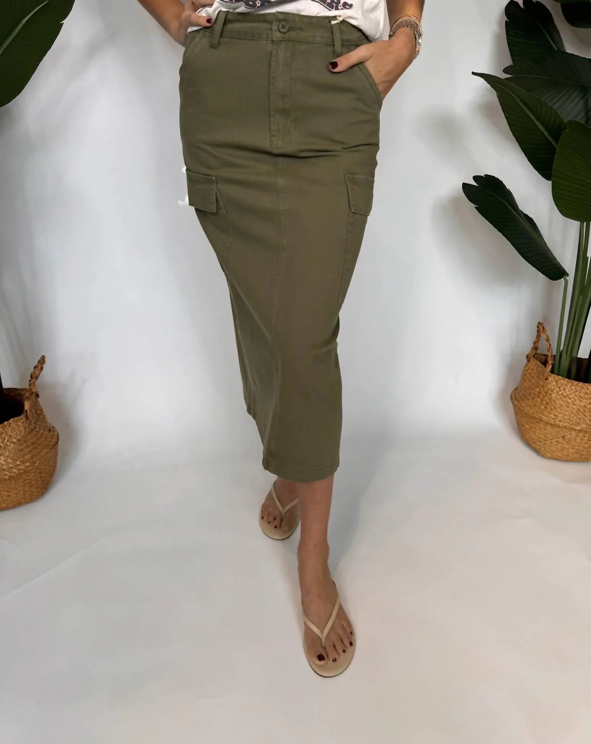 Cargo Skirt In Olive