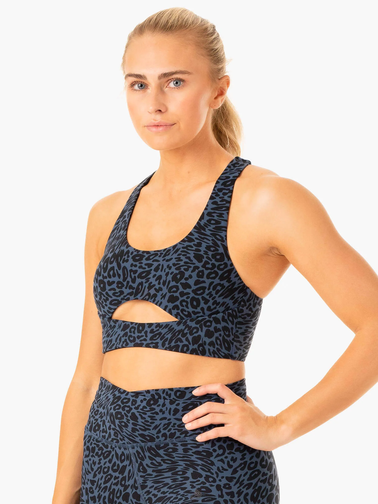 Rotation Sports Bra - Navy Leopard