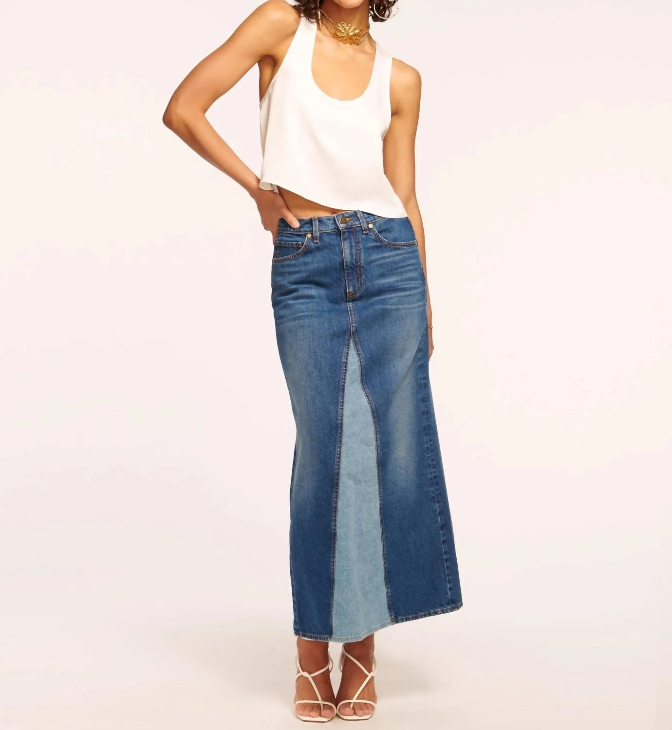 Jannie Denim Skirt In Tonal