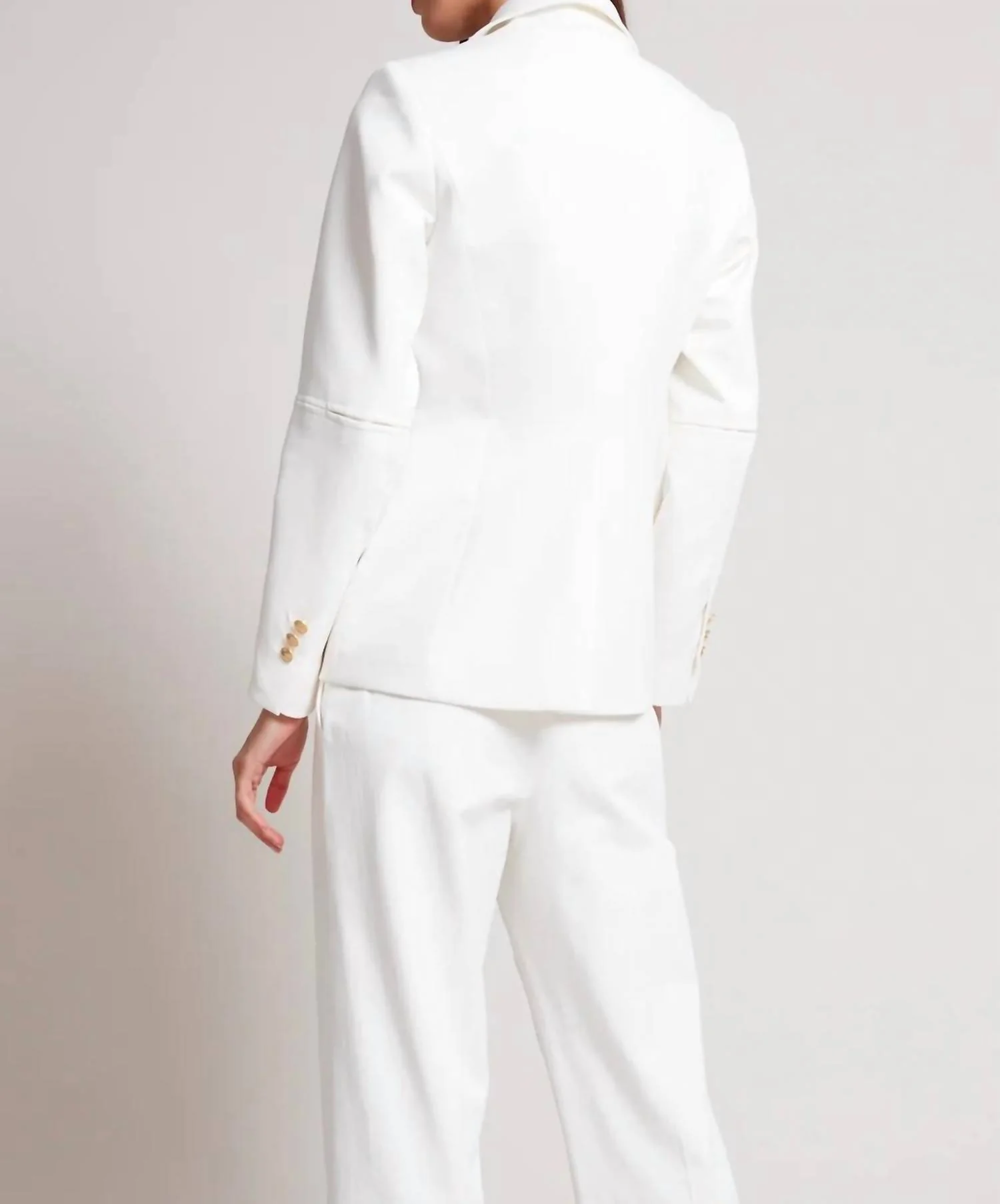 James Double Breasted Signature Stretch Blazer In White