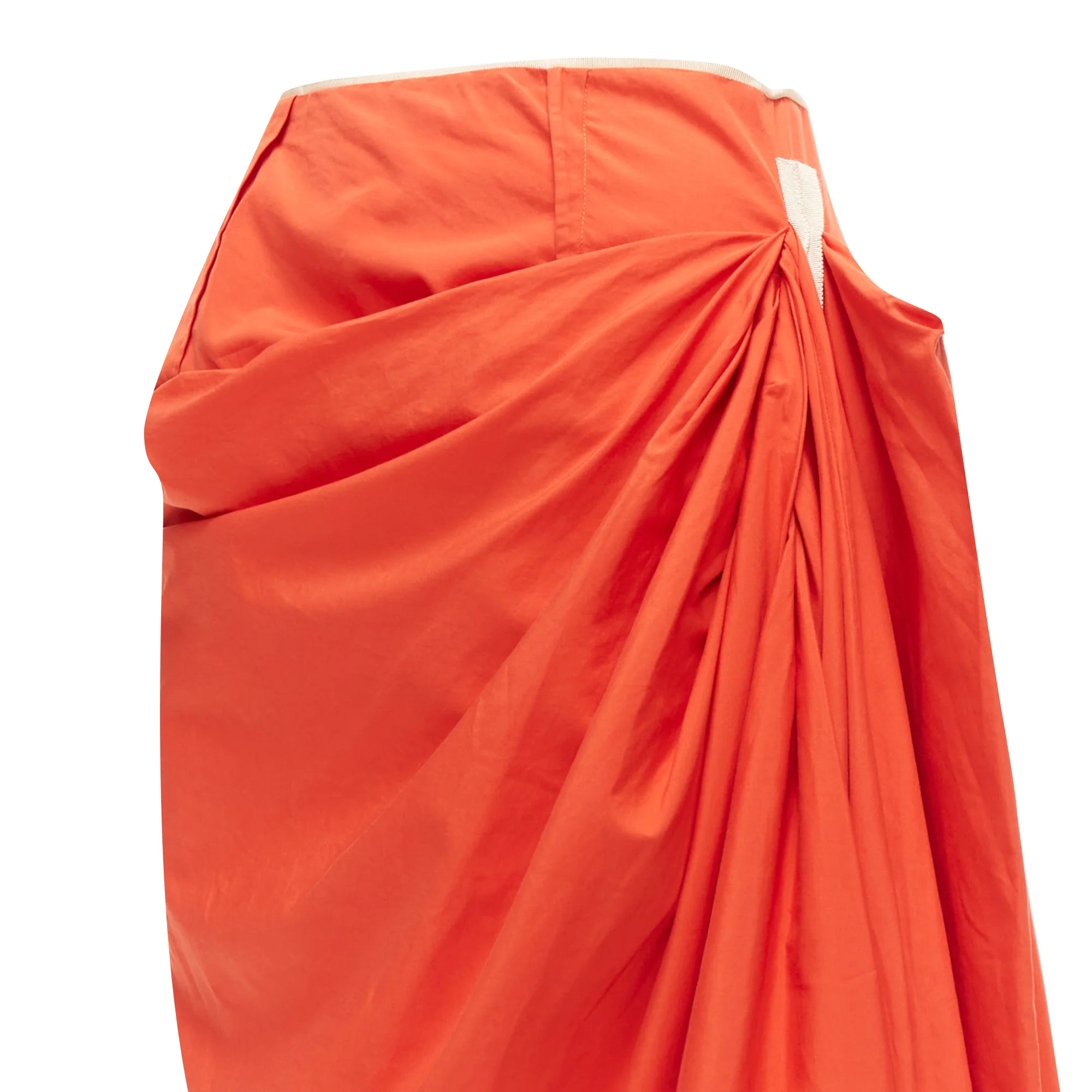 Marni cotton asymmetric drape pencil midi skirt