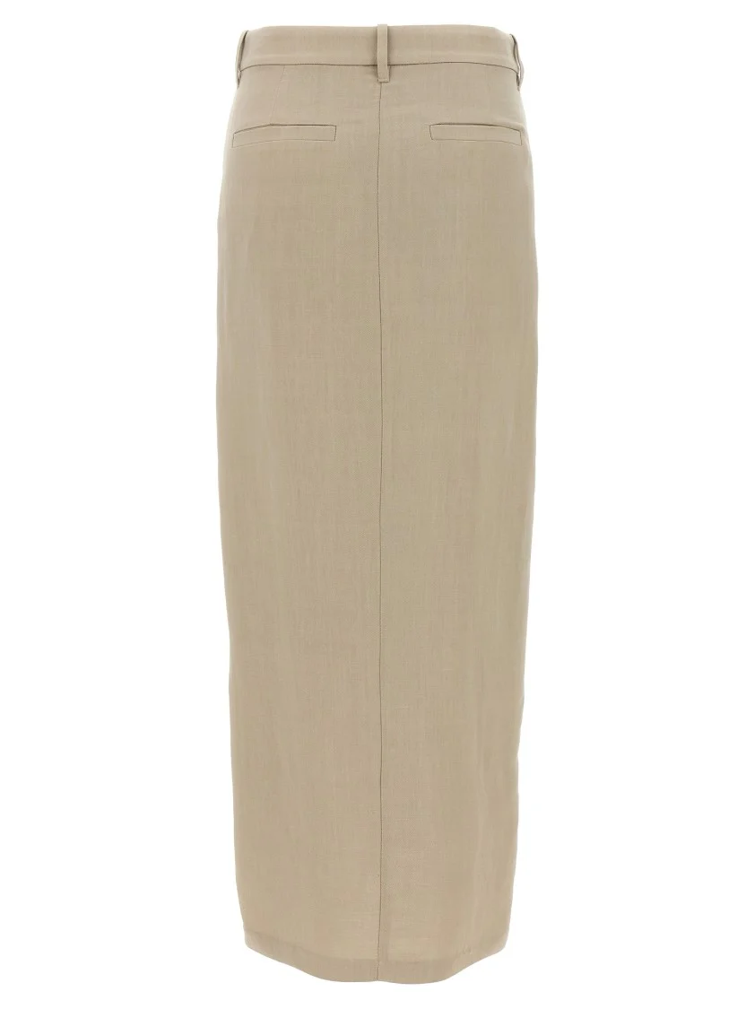 Asymmetrical Front Wrap Skirt With Pockets