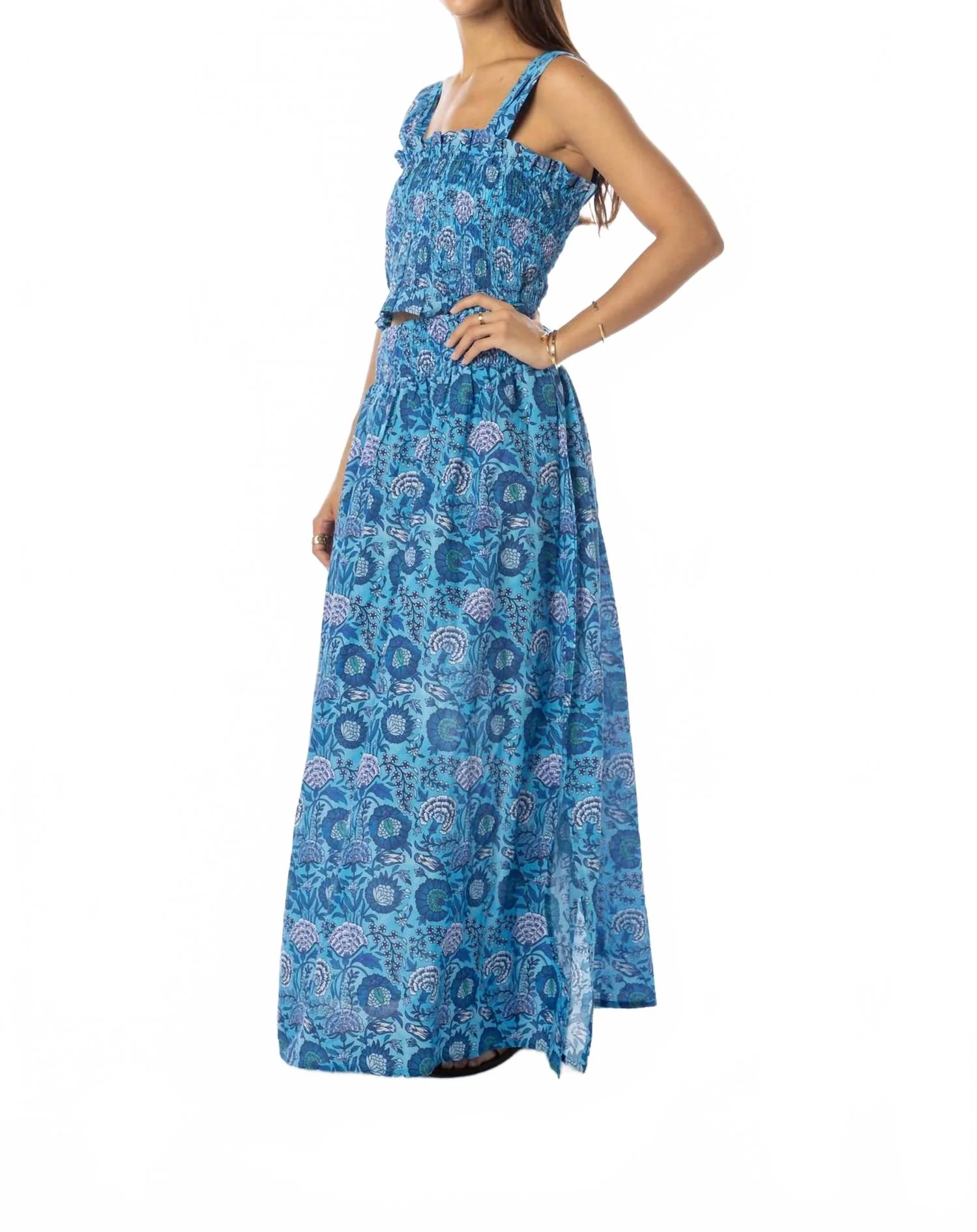 Parker Maxi Skirt In Azure