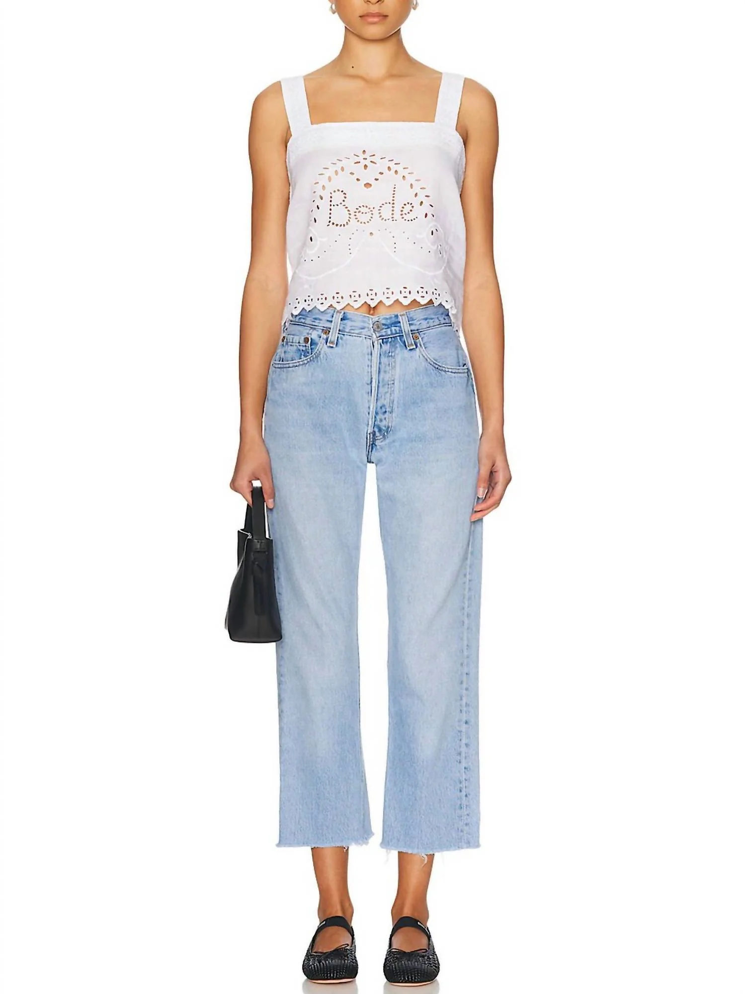 Relaxed Undone Hem Straight Jean In Light Wash