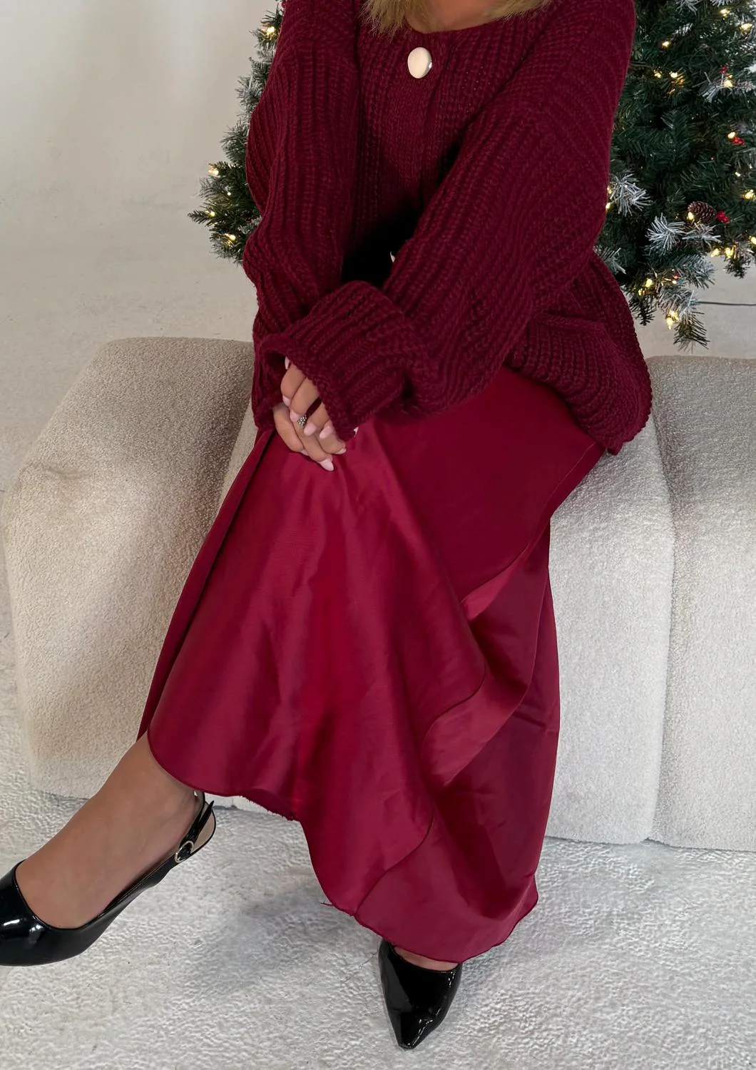 Slip Skirt In Burgundy